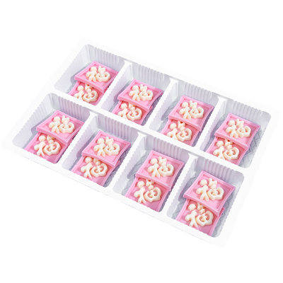 粉色巧克力蛋糕装饰配件方福字