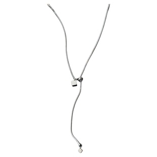 韩系银色方糖钛钢项链女独特秋冬长款毛衣链2026年新款高级感配饰