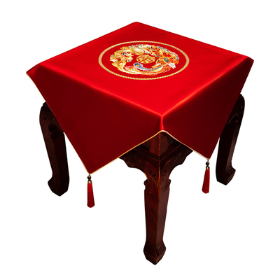 结婚红色床头柜盖布茶几台布