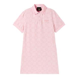 【老钱风POLO】BOYLONDON粉色满印春夏时尚潮牌女款连衣裙W17905