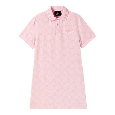 【老钱风POLO】BOYLONDON粉色满印春夏时尚潮牌女款连衣裙W17905