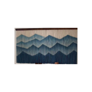 手工染色挂毯山水晕染挂饰 免打孔门帘 中古奶油风电表箱装饰