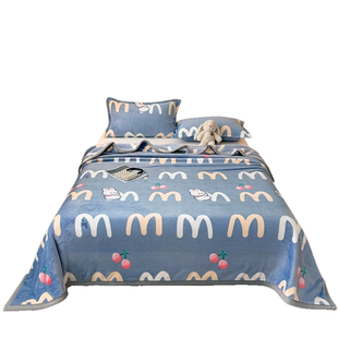 A类牛奶绒毯床单单件加厚冬季保暖双面绒毛毯铺床被单人宿舍毯子