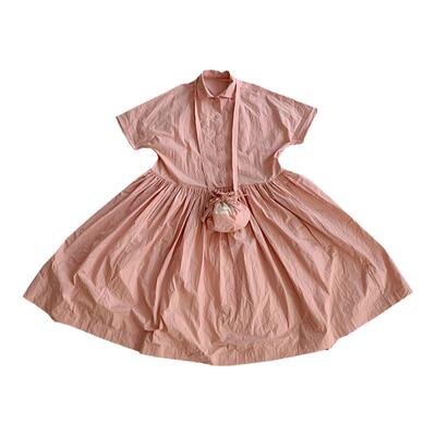 小众设计衬衫连衣裙棉褶皱大裙摆