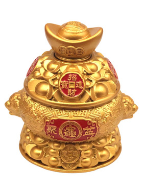 7cm创意精致元宝转转聚宝盆摆件