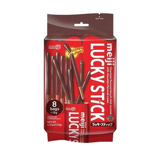 印尼进口明治乐喜草莓巧克力味涂层棒饼干棒120g休闲上班学生零食