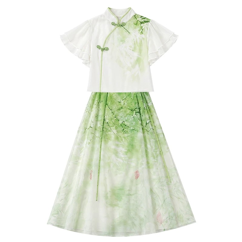 女童汉服夏季新中式马面裙套装