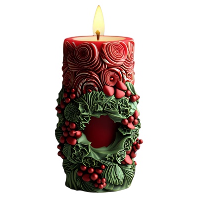 圣诞圆柱香薰蜡烛硅胶模具DIY圣诞节雪花可爱蜡烛磨具氛围感