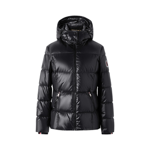 [三防]Navigare意大利小帆船连帽羽绒服女士冬季新款黑色短款外套