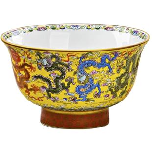 景德镇碗家用2025新款骨瓷碗中式陶瓷碗饭碗珐琅彩仿古拉面碗龙碗