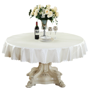 圆桌桌布防水防油免洗pu防烫餐厅酒店圆形餐桌布家用pu革简约台布