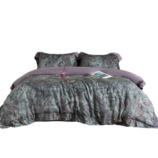 ELLEDECO60支兰精天丝四件套轻奢凉感丝滑被套床单吸湿透气新套件