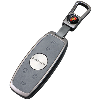 荣威RX9钥匙套IMAX8汽车遥控金属保护壳防摔皮革全包装饰挂扣男女