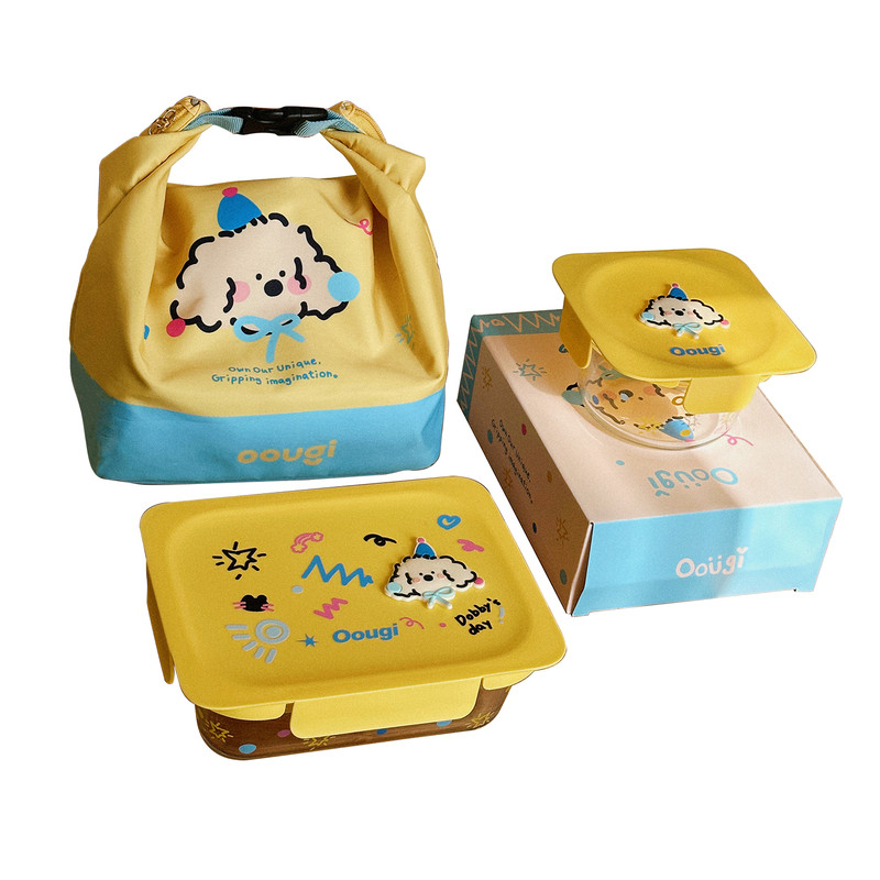 玻璃饭盒微波炉加热保鲜盒礼品套装餐盒上班族带饭神器便当盒分格
