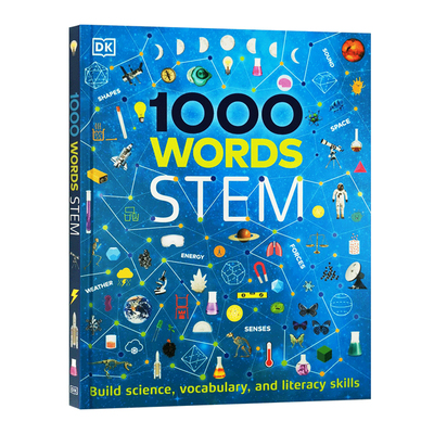 DK 1000个STEM常用词汇 英文原版 多林金德斯利1000个科学词  DK儿童科普英语单词学习 精装