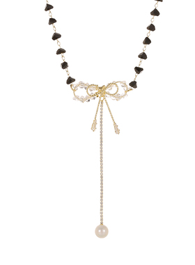 仙姬黑色蝴蝶结颈链2023新款