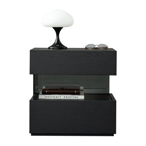 意式极简悬浮床头柜带灯指纹锁