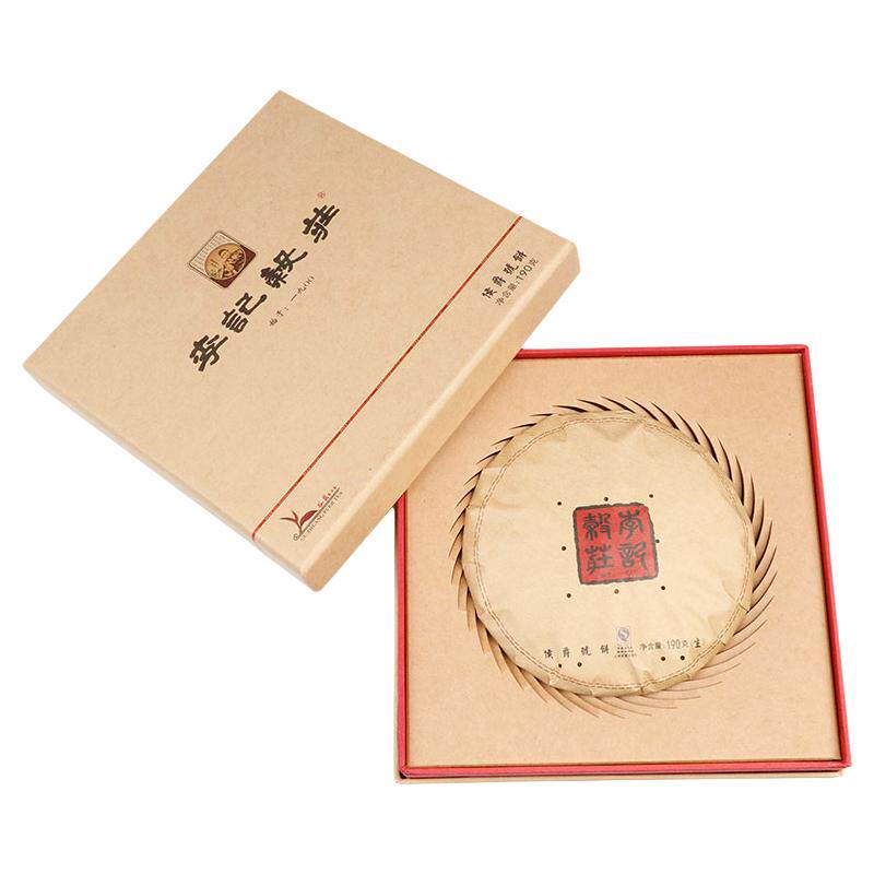 李记谷庄2016年侯爵号190g生茶饼