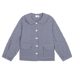 SEE YOU at PIZZA外套女2026春季新款小格子娃娃领夹克衫641495