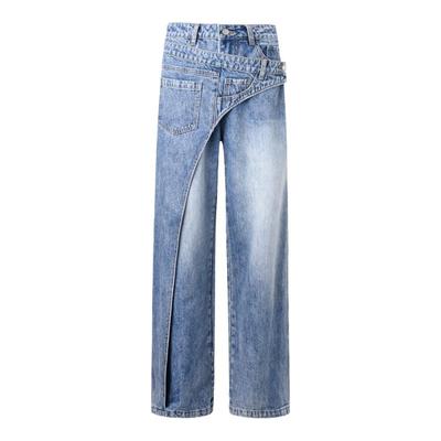 ourhour解构设计裤裙式牛仔裤