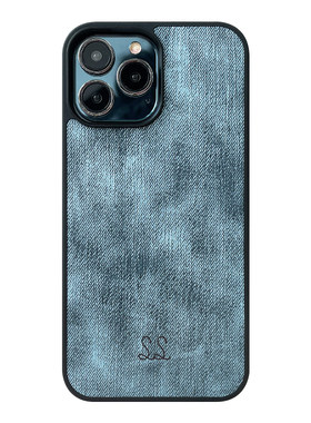 ss新款ins牛仔布纹皮革手机壳