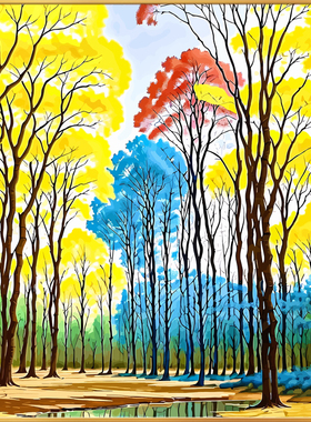 抽象风景画画diy数字油画填充填色2024新款丙烯手工手绘涂色油彩