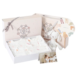 eoodoo新生儿衣服套装大全礼盒初生满月百天婴儿宝宝见面礼物用品