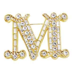 阿玛施字母M胸针高档女轻奢小香风时尚气质胸花别针西装春夏配饰
