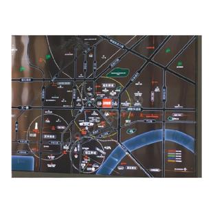 售楼部电子区位图制作房地产区位图楼盘区位仿古铜壁挂地图定做