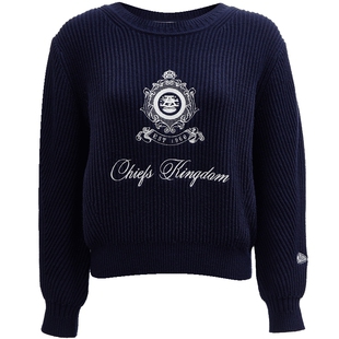 SEASONHIGH秋冬款NFL联名酋长队女针织衫罗纹圆领logo毛衣刺绣