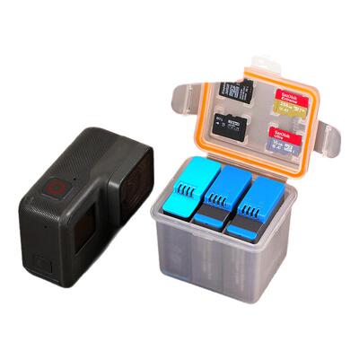 gopro运动相机电池收纳盒适用13/12/11/10/9/8/7/6/5/4保护配件小蚁4K AZ16-1电池盒TF内存卡盒多功能整理盒