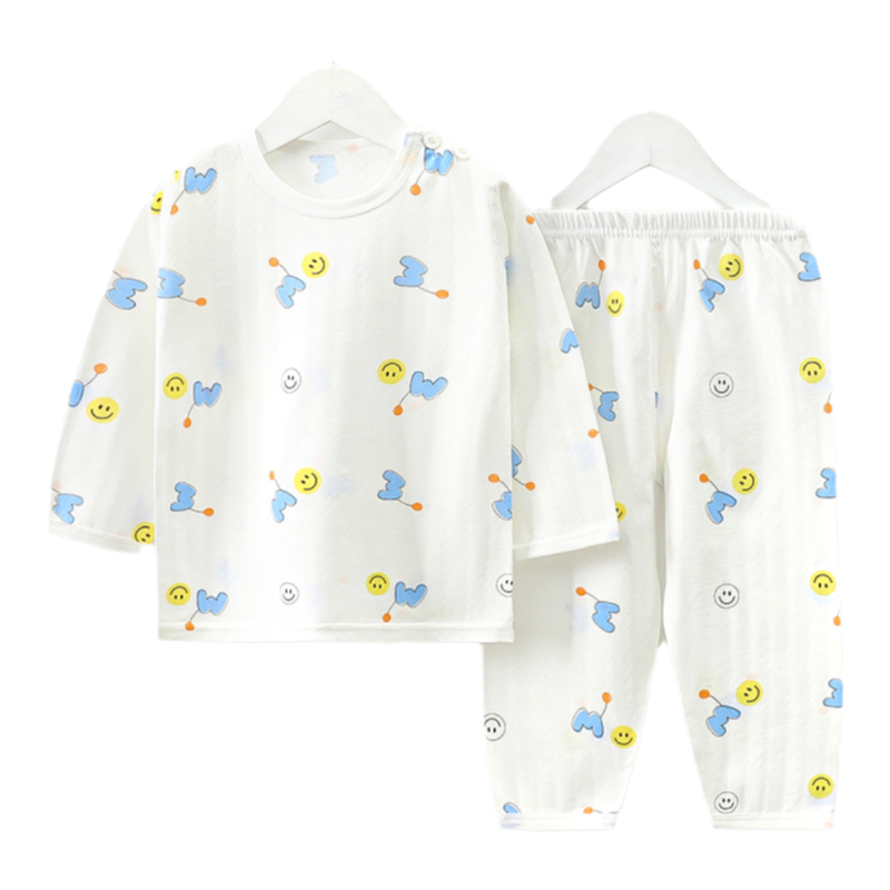 儿童睡衣宝宝家居服空调服套装夏季薄款男童女童长袖纯棉小童夏装