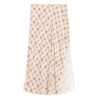 法式浪漫蕾丝拼接开叉鱼尾半身裙