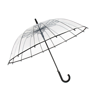 16骨透明雨伞长柄拍照大号双人女白色网红日系高颜值雨伞加大结实