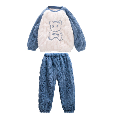 男童睡衣2025秋冬中大童珊瑚绒