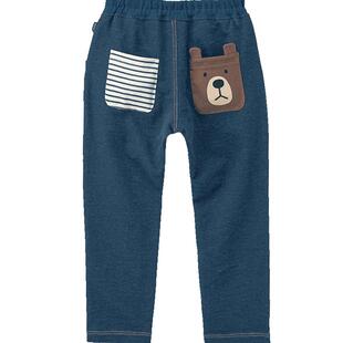 千趣会童装幼儿园宝宝春秋款长裤男童长裤运动裤口袋印花哈伦裤