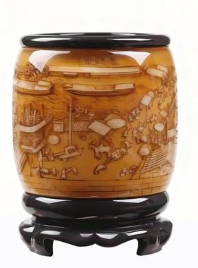 九璇礼旋转笔筒清明上河图黄古