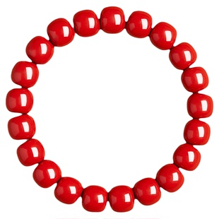 官方旗舰店朱砂手串桶珠女士高纯度帝王砂老型手链真品本命年礼物