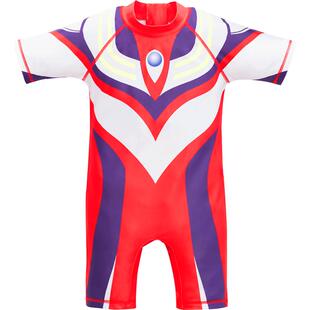 儿童泳衣男童宝宝3-5岁2泡温泉连体速干防晒游泳衣卡通小男孩泳装