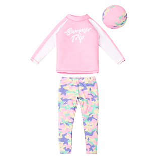 儿童泳衣防晒3-5岁女孩长袖长裤泳装泳裤保守7女童分体游泳衣套装
