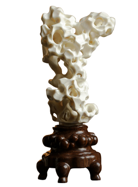 康御红鹿角仿太湖石摆件