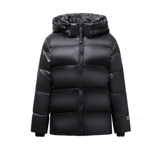 雅鹿黑金羽绒服2025冬季新款韩版男女情侣款短款黑色厚款保暖外套