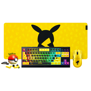 Razer雷蛇宝可梦皮卡丘联名鼠标垫机械键盘蓝牙耳机外设套装礼物