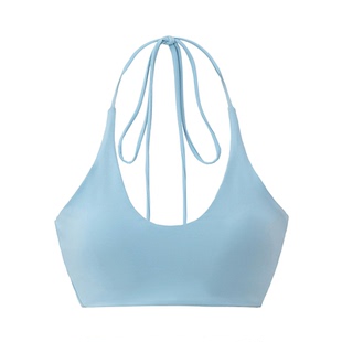 Goobras彩色挂脖内衣速干三角杯透气无钢圈U领系带叠穿美背文胸罩