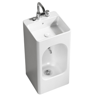 新款立柱盆双孔洗脸台盆陶瓷家用拖把池洗手台盆一体成型洗手洗脚