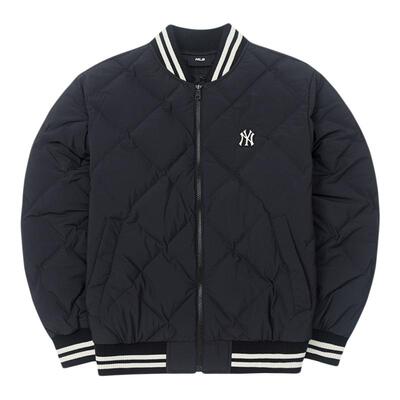 MLB羽绒服男女装2025冬季新款运动服鹅绒棒球领夹克外套3ADJV4156