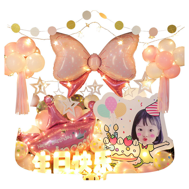 儿童生日后备箱惊喜布置气球