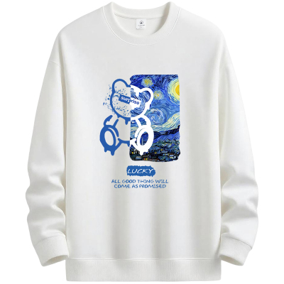 NASA卫衣男款秋冬2025新款加绒加厚长袖圆领青少年白色内搭打底衫