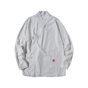 改良汉服衬衫男长袖右衽纽扣交领内衬古风打底内衫内搭衬衣小褂