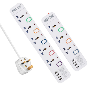 新款香港版英规拖板英版带USB插排插座英式插头家用英制白色通用